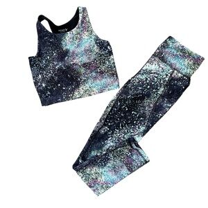 Old Navy Galaxy Print Crop Tank and Leggings Set - Size 7